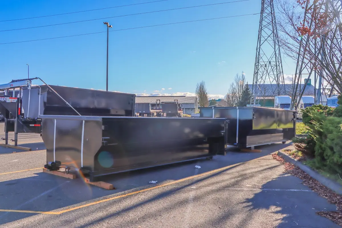 Roll-off dumpster ready for waste disposal at job site for Construction Dumpster Rental in Crestwood